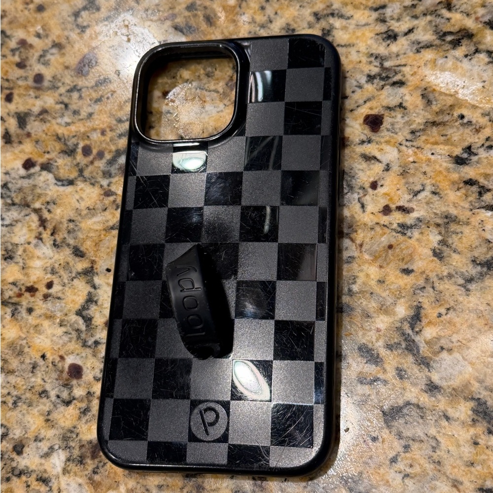 Loopy Black Checkered Phone Case